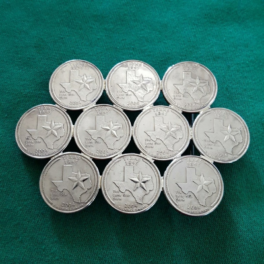 New Texas state quarter belt buckle handcrafted